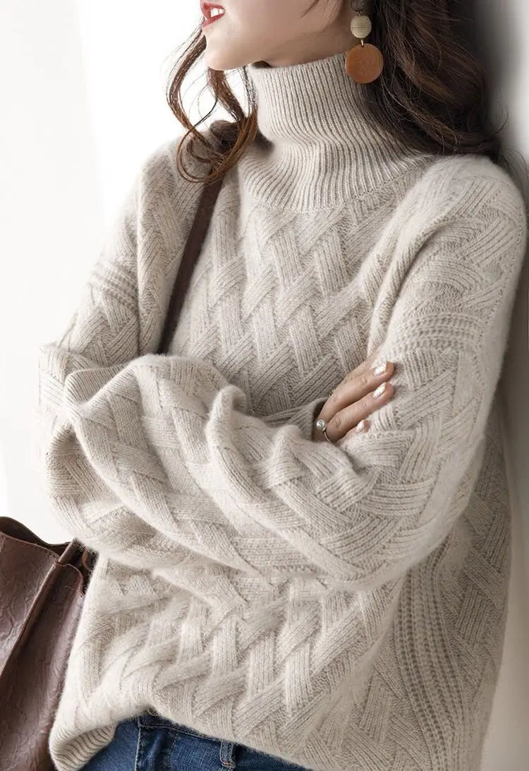 Women’s Oversize Cashmere Sweater – Long Sleeve