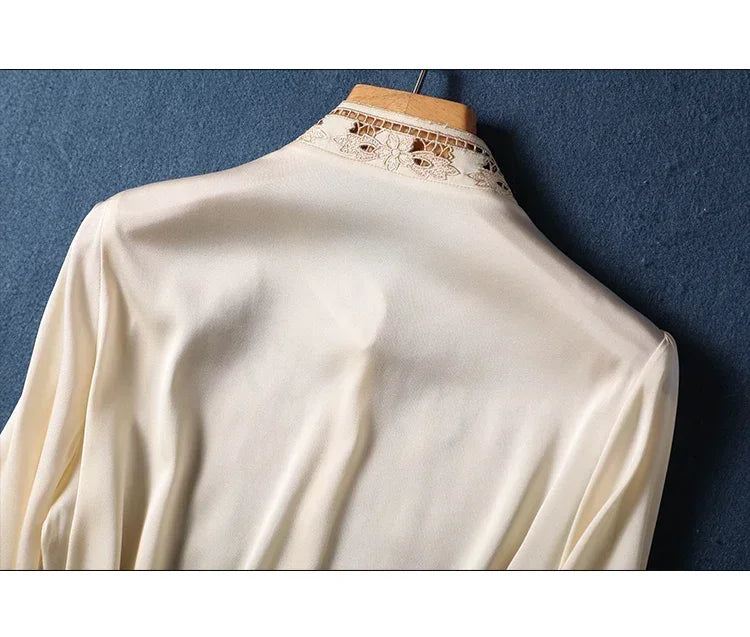 New arrived blouses for women Fashion elegan embroidery ladies shirts Button-Down Tops