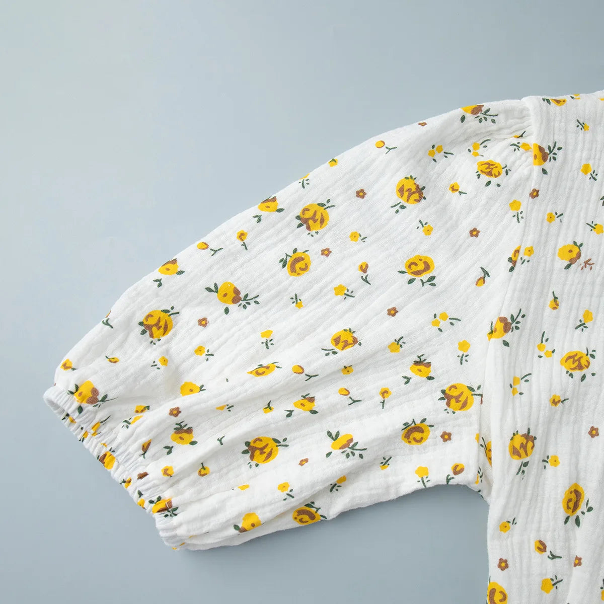 Women’s Floral Cotton Dress – V-Neck Short Sleeve Tunic for Summer