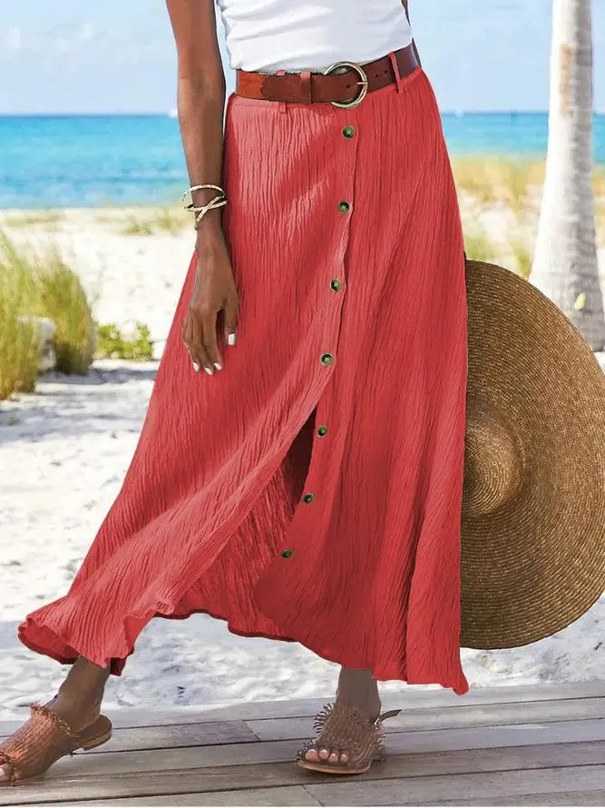Women’s Cotton Linen A-Line Skirt