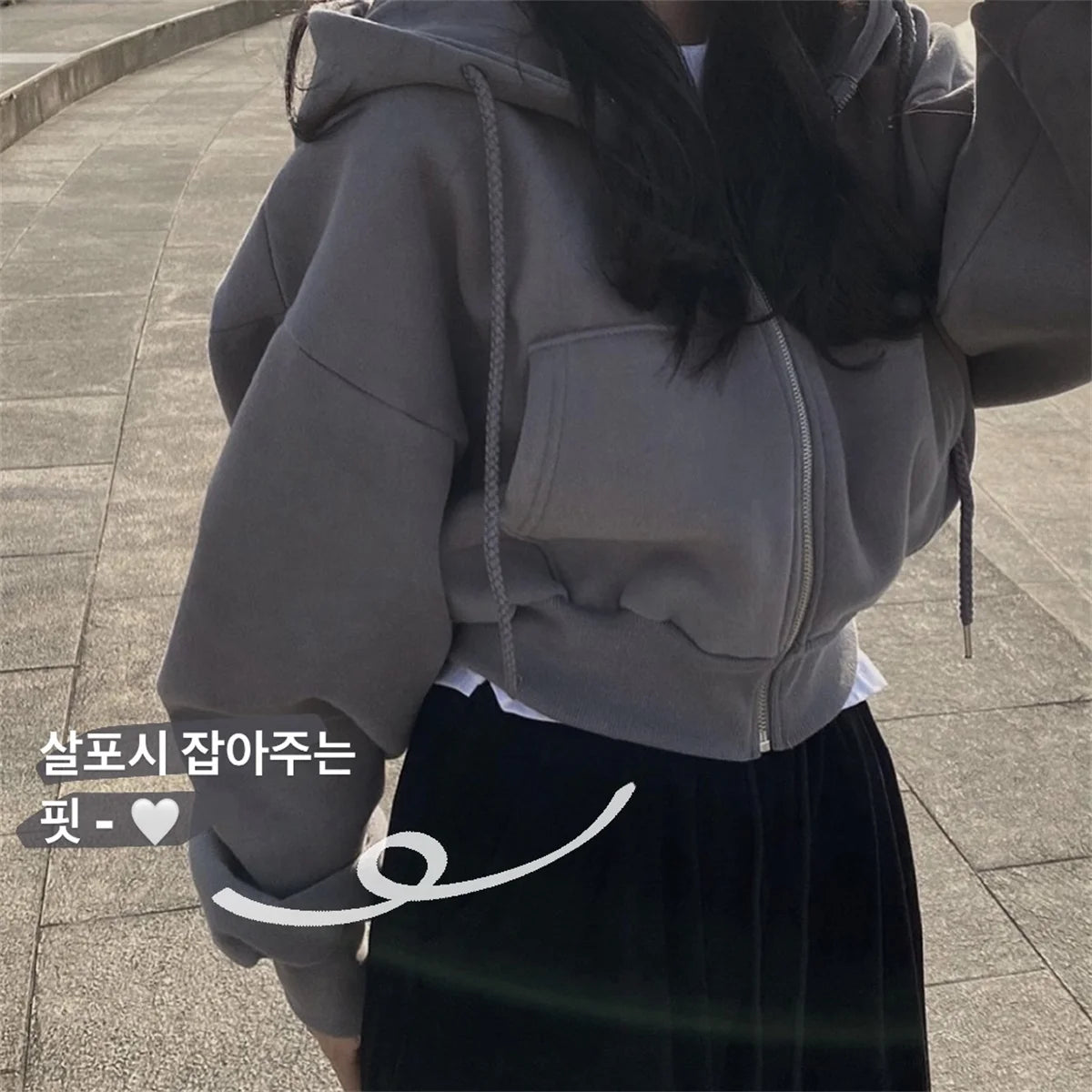 Women’s Retro Oversized Zip-Up Hoodie