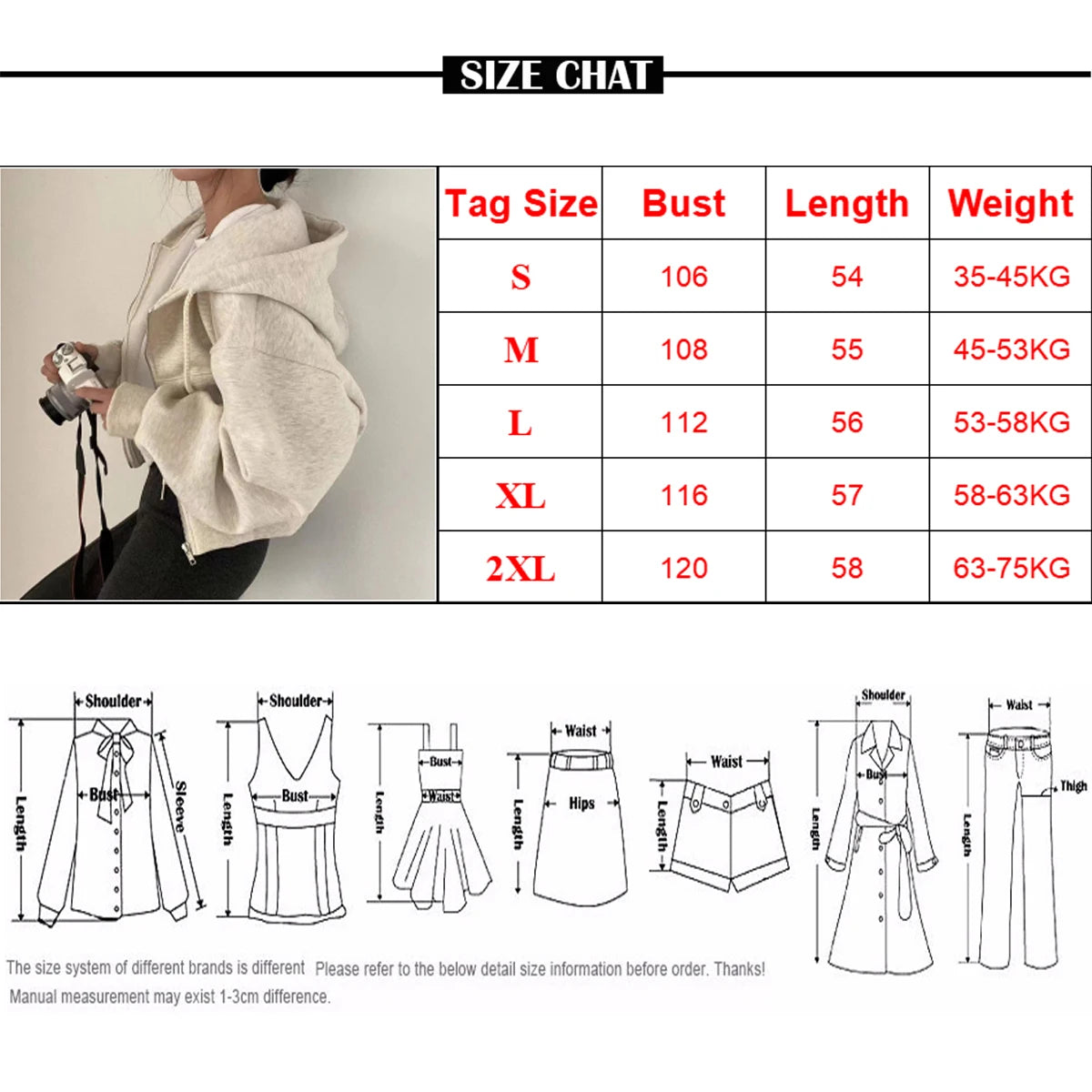 Women’s Retro Oversized Zip-Up Hoodie