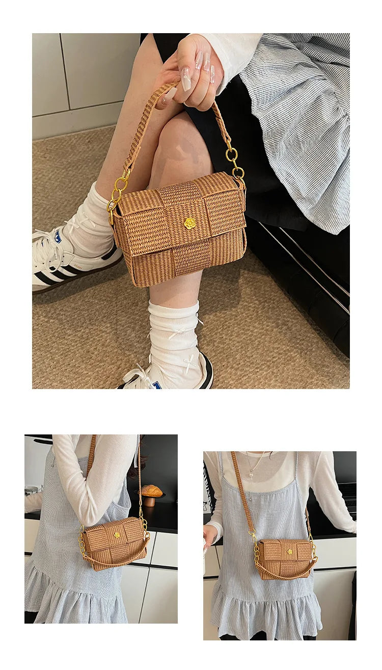 Women’s Woven Straw Tote Bag