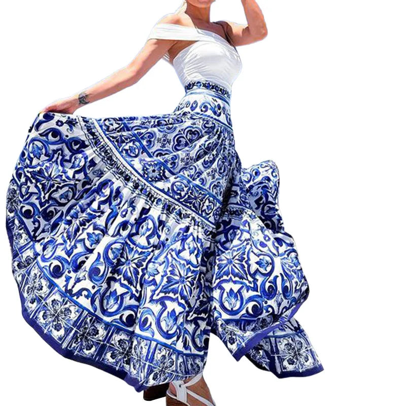 Women’s High-Waist Floral Maxi Skirt