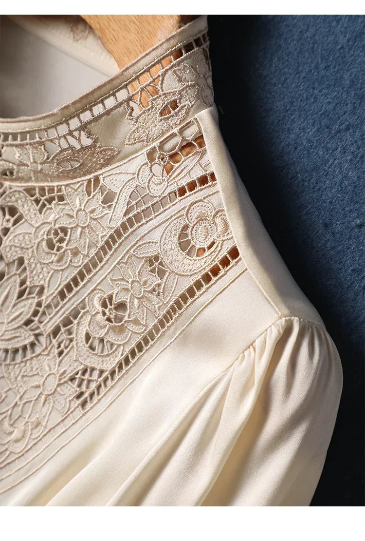 New arrived blouses for women Fashion elegan embroidery ladies shirts Button-Down Tops