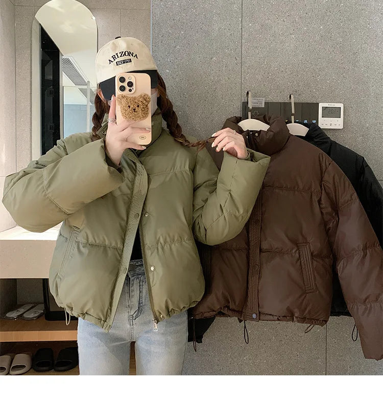 Women’s Short PU Leather Padded Jacket