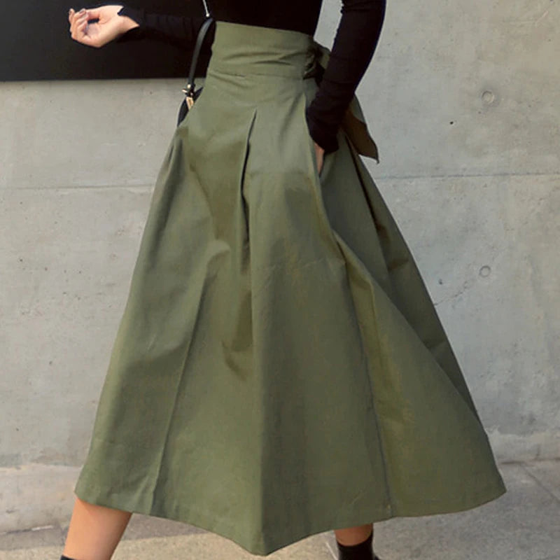 Women’s High-Waist Swing Skirt – Korean Fashion