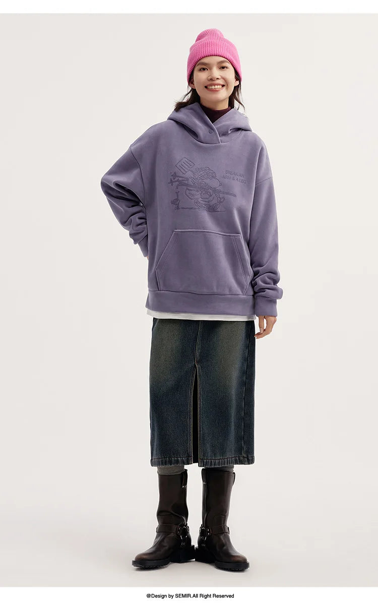 Semir Sweater Women Mid-Length Patterned 2024 New Oversize Warm Versatile Soft Winter Clothing