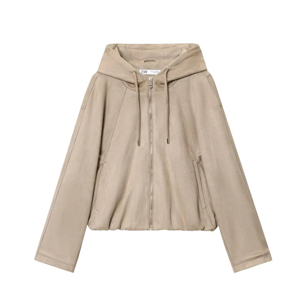Women’s Hooded Suede Jacket