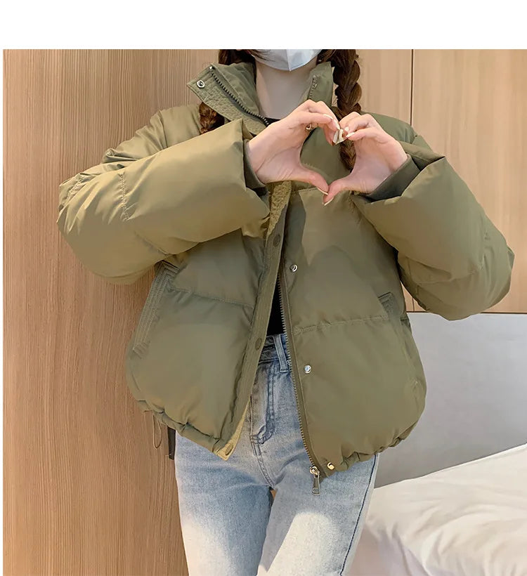 Women’s Short PU Leather Padded Jacket