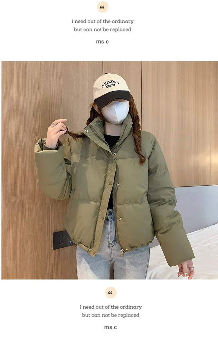 Women’s Short PU Leather Padded Jacket