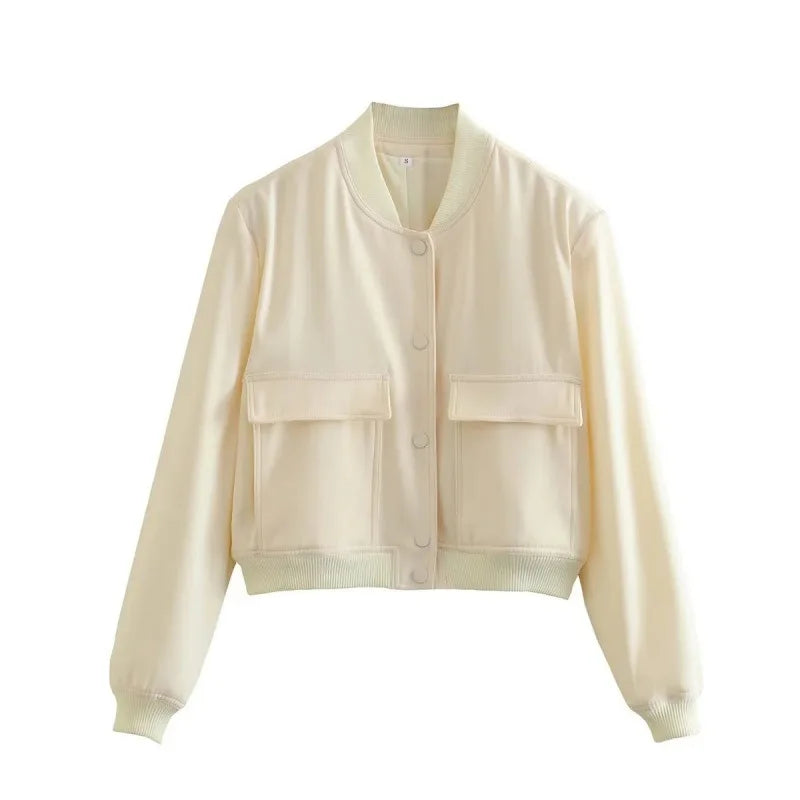 Women’s White Bomber Jacket