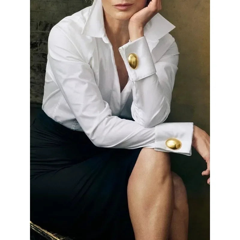 Modigirl Trendy Women's Shirts Office Lady Long Sleeves Classic Tops 2024 New Autumn Spring Original Clothing Blouses for Woman