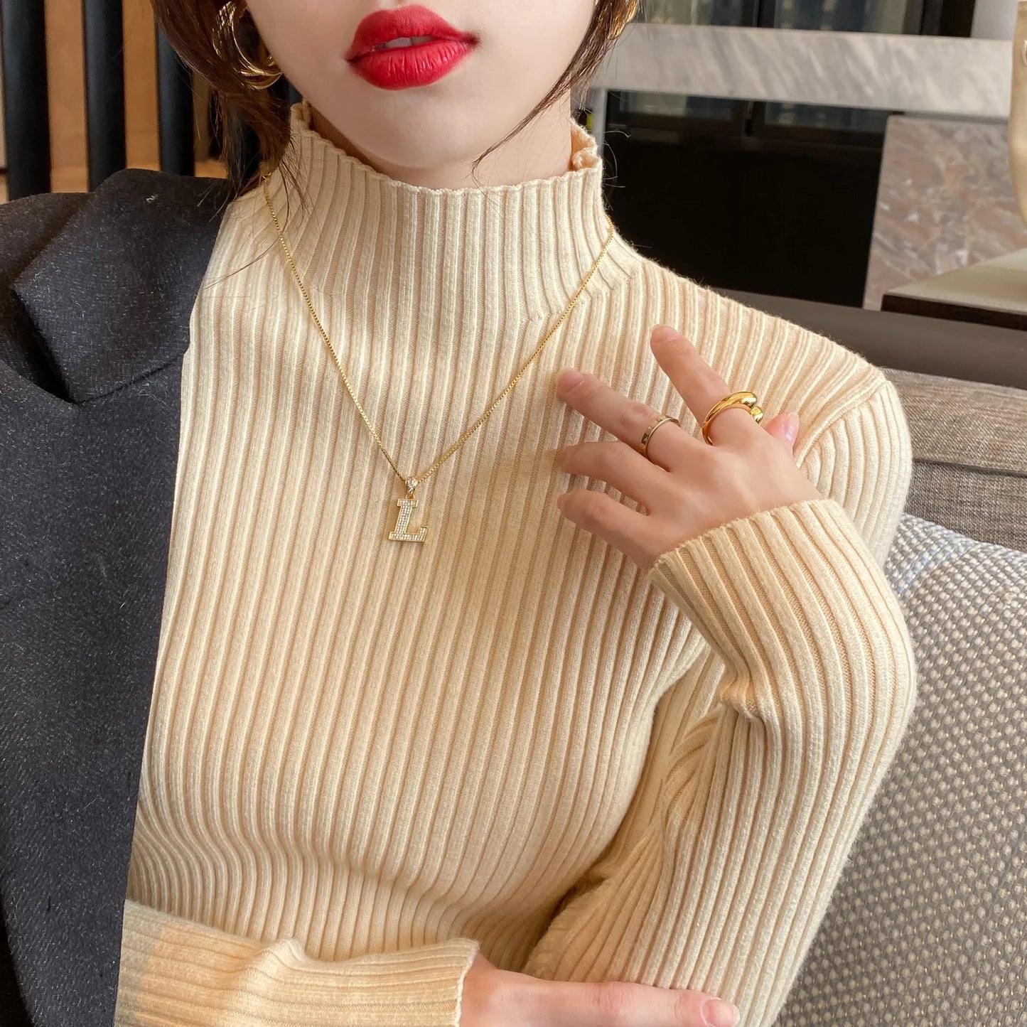 Sweater Women Autumn Winter Long Sleeve Knitted Women Sweater Pullover Slim Knit Sweater Women Tops Blusas Mujer De Moda J996