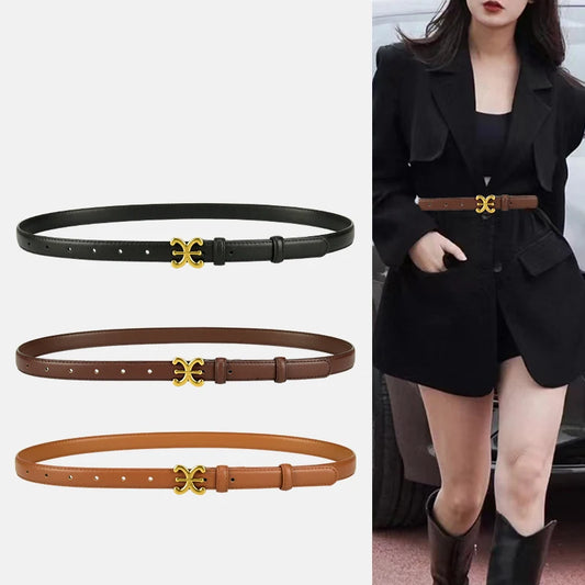 Women’s Luxury Leather Belt with Metal Buckle