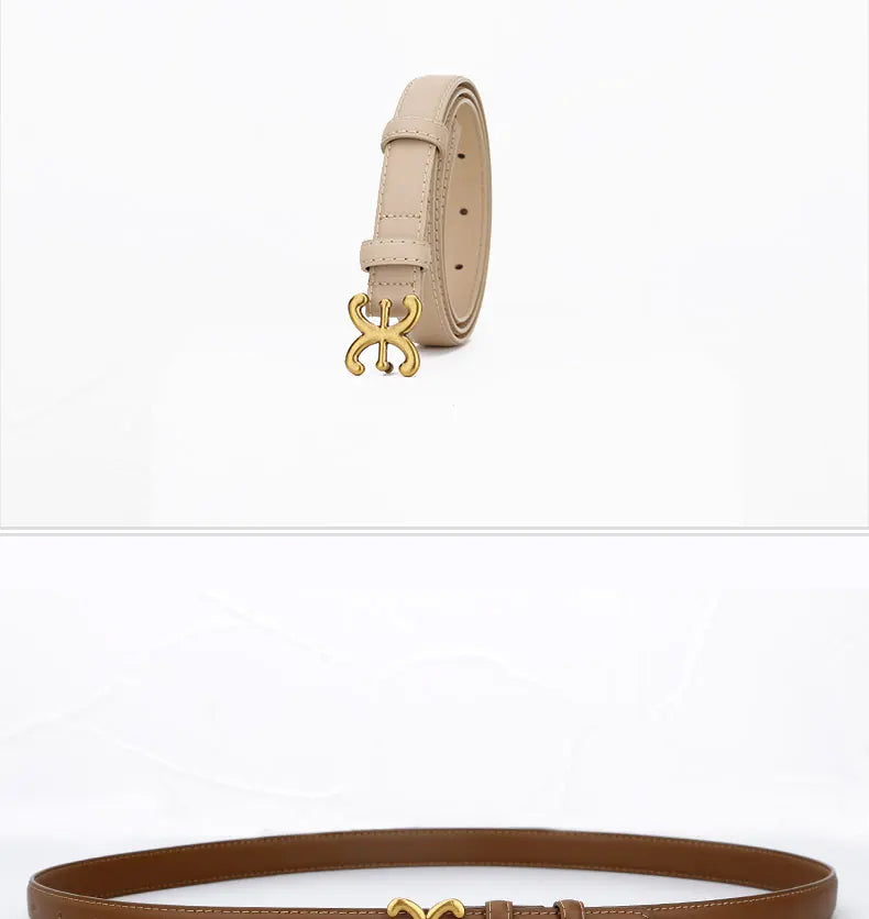 Women’s Luxury Leather Belt with Metal Buckle