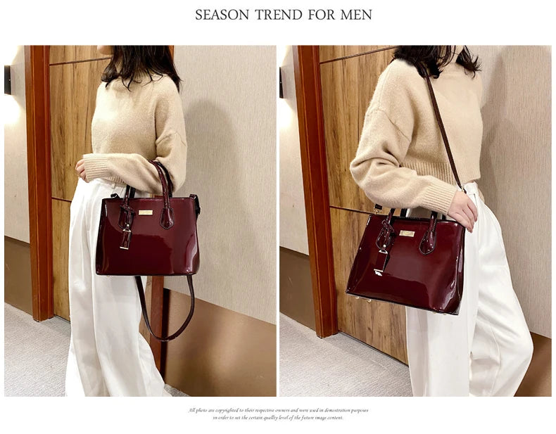 Women’s Patent Leather Shoulder Tote