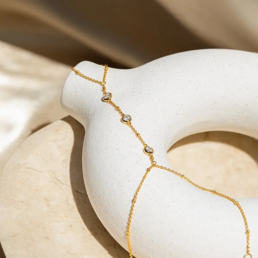 Women’s Crystal Zircon Hand Chain Bracelet