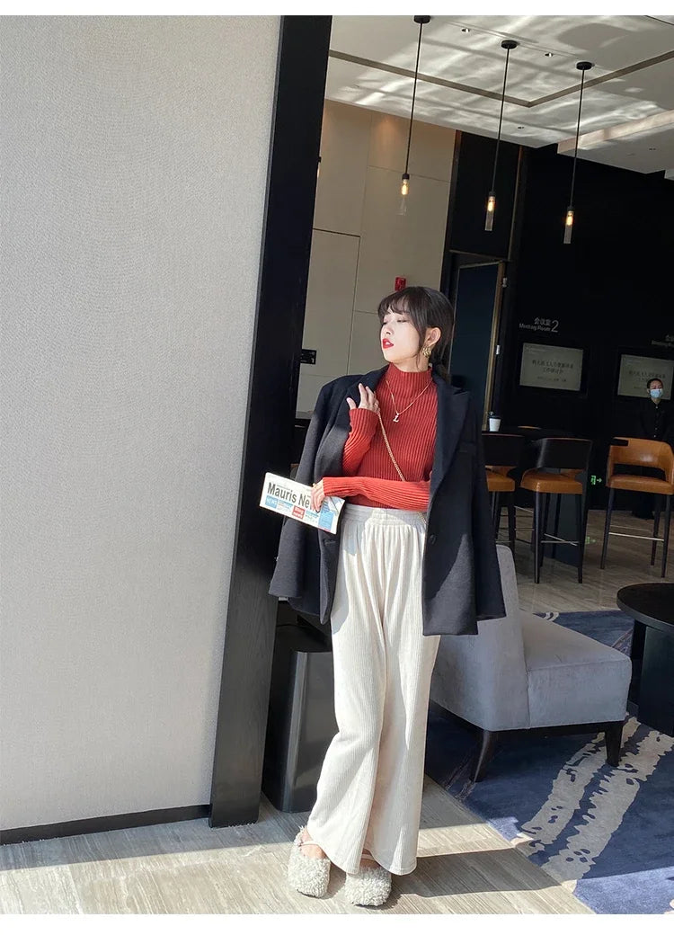 Sweater Women Autumn Winter Long Sleeve Knitted Women Sweater Pullover Slim Knit Sweater Women Tops Blusas Mujer De Moda J996