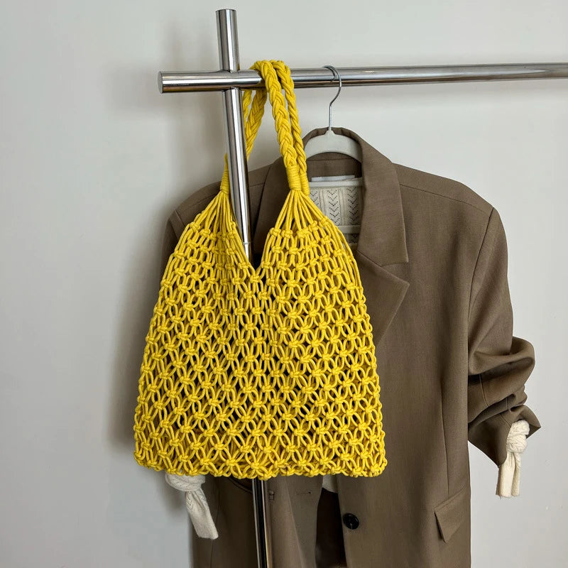 Women’s Hand-Woven Hollow Shoulder Tote