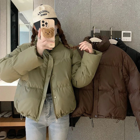 Women’s Short PU Leather Padded Jacket