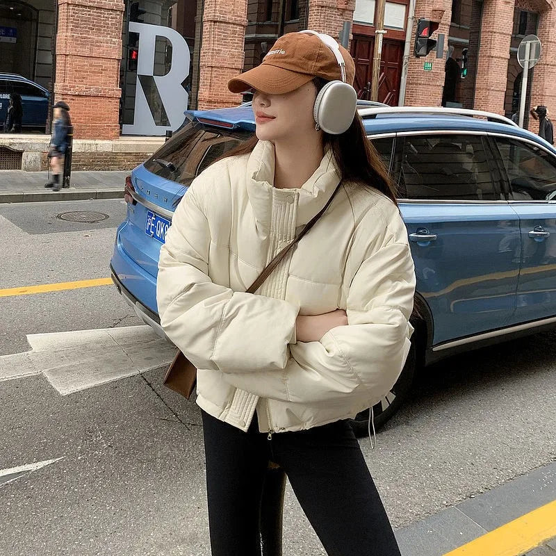 Women’s Short PU Leather Padded Jacket