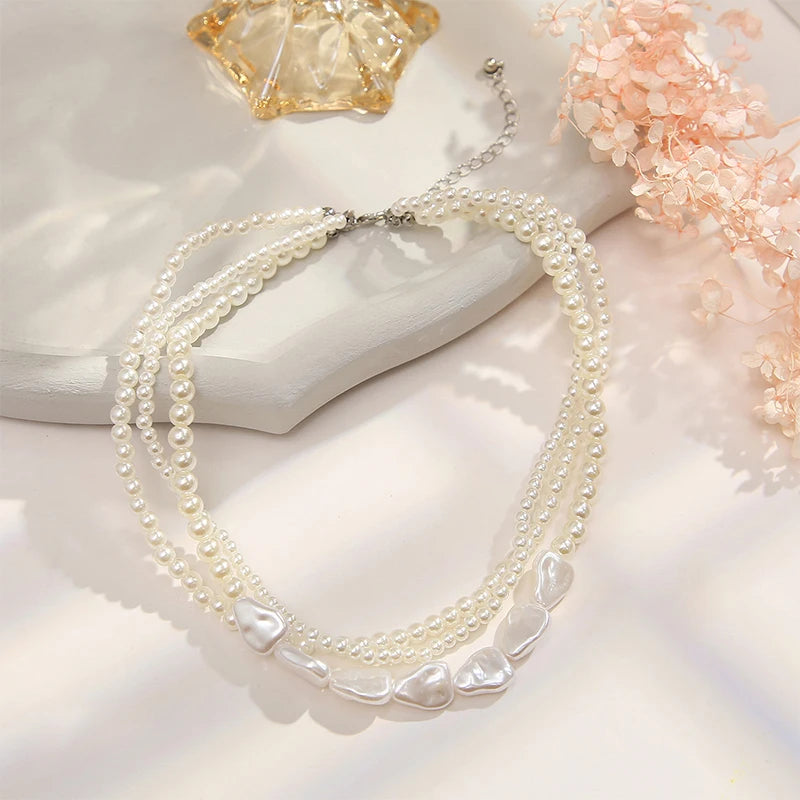 Women’s Multi-Layer Pearl Choker Necklace