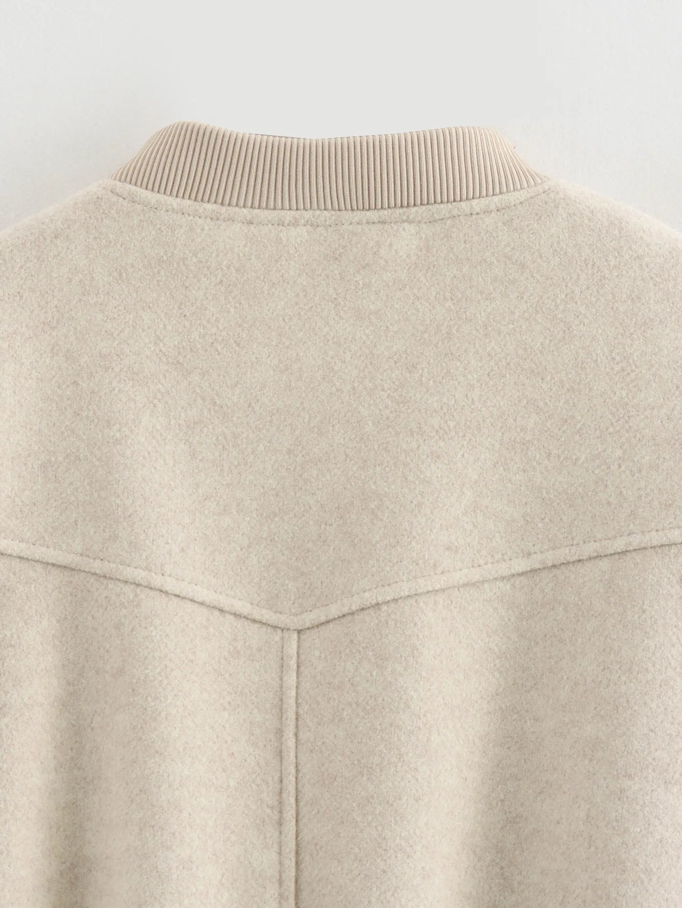 Women’s White Cropped Bomber Jacket – Autumn/Winter.