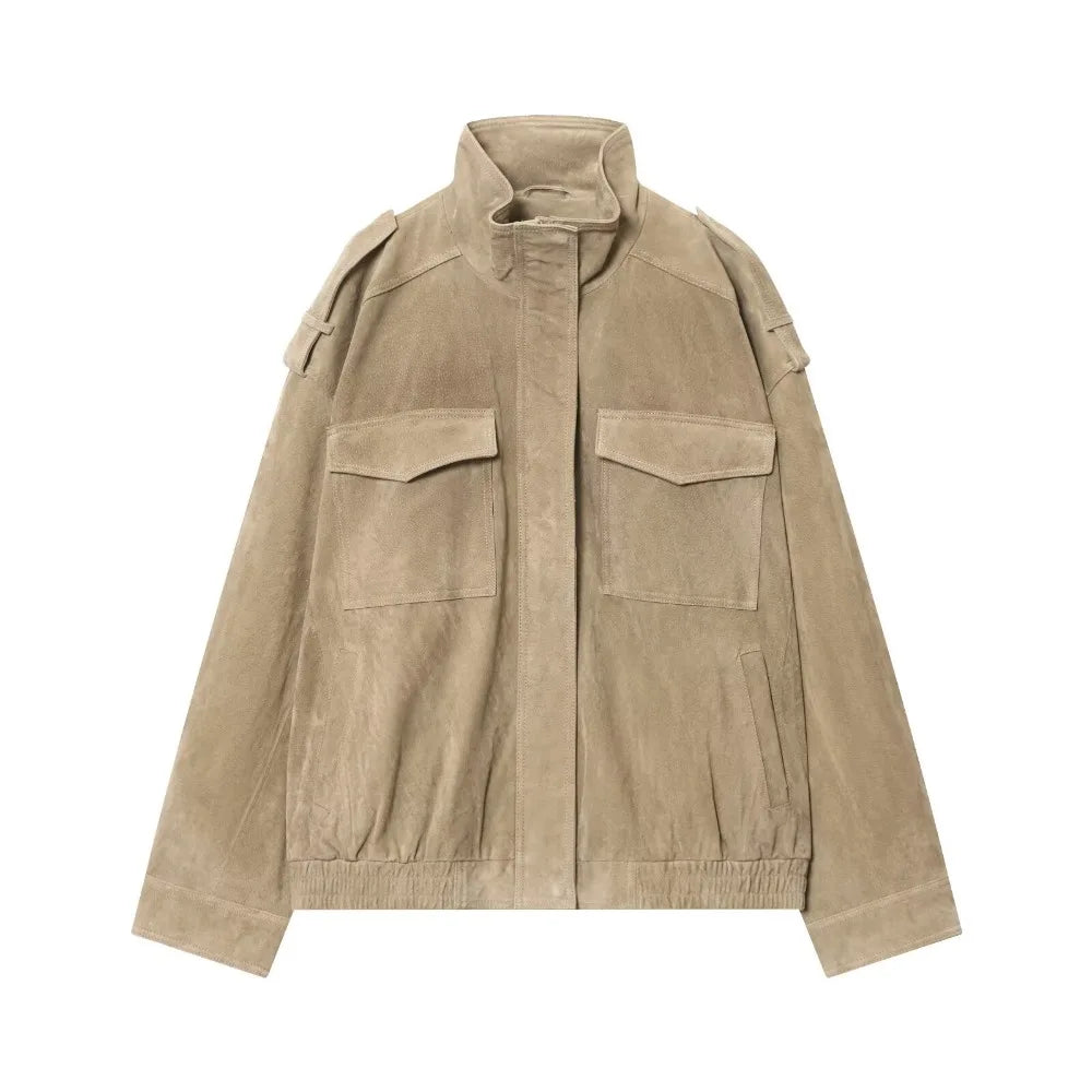 Women’s Suede Bomber Jacket