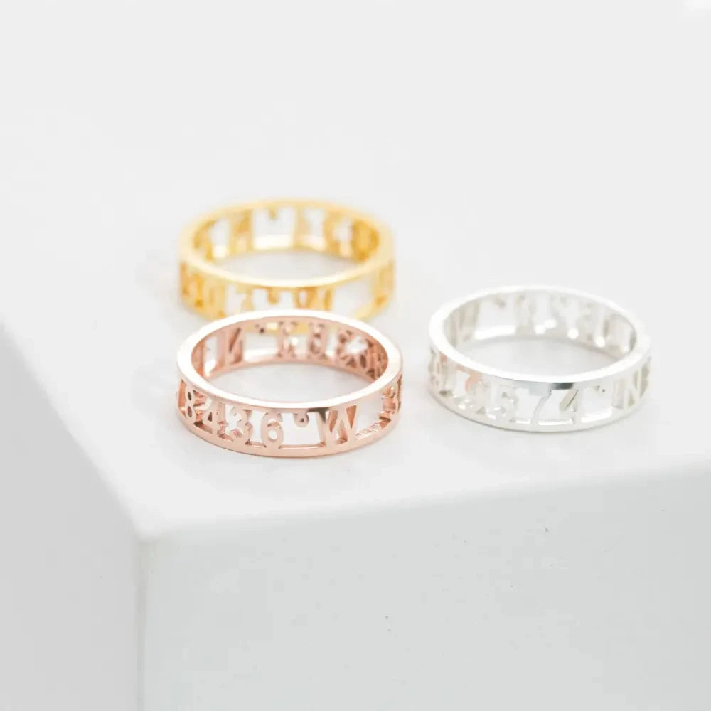 Women’s Custom Roman Numeral Ring