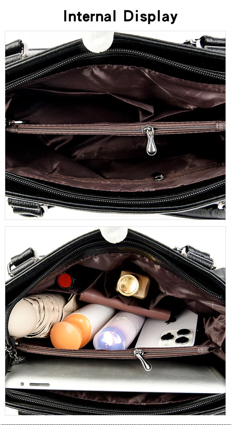 Women’s Luxury Leather Tote – Designer Large Shoulder Bag