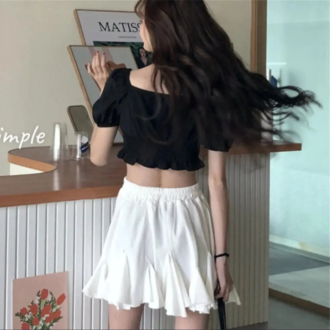 Women’s High-Waist Ruffle Mini Skirt