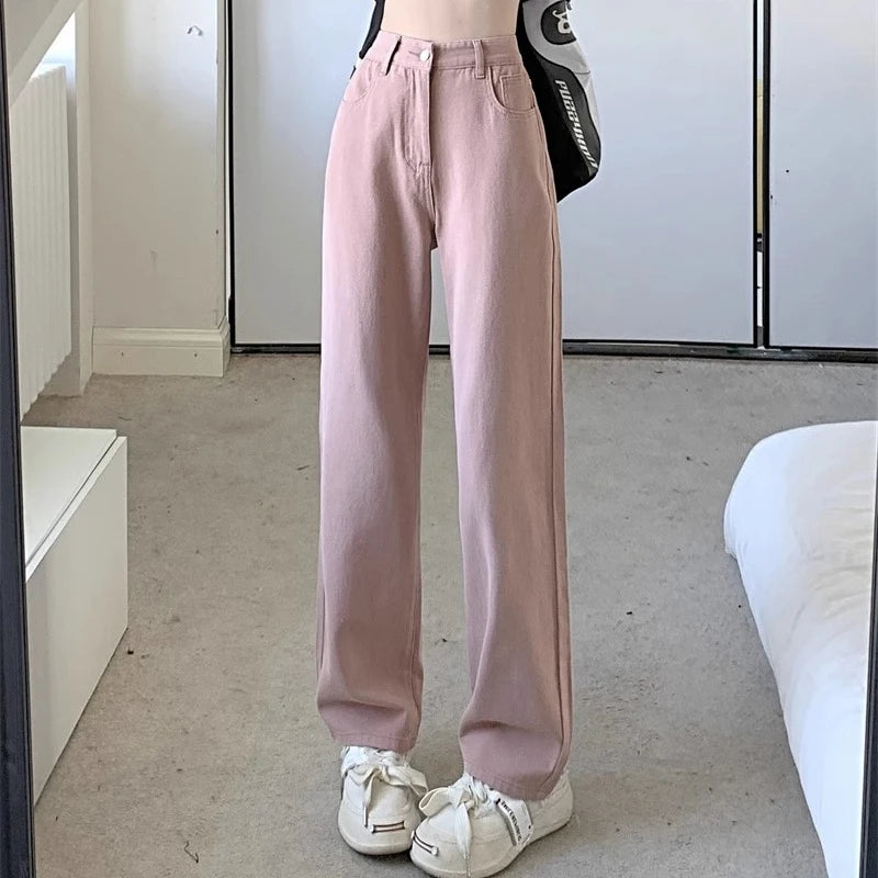 Women’s Vintage Wide-Leg High-Waist Jeans – Denim Pants