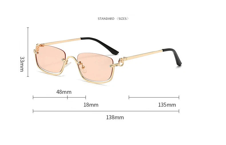 Women’s Half Frame Square Sunglasses