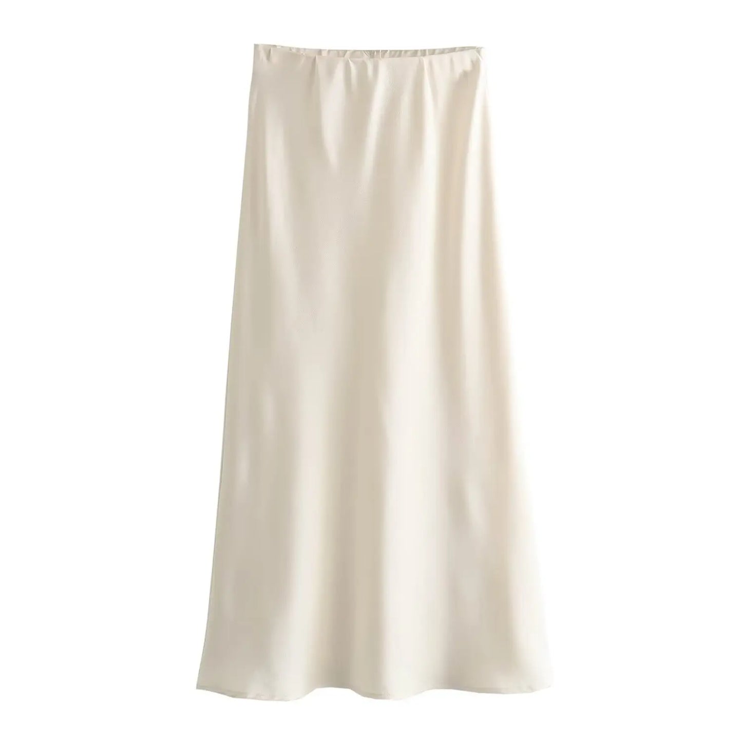 Women’s Satin High-Waist Midi Skirt