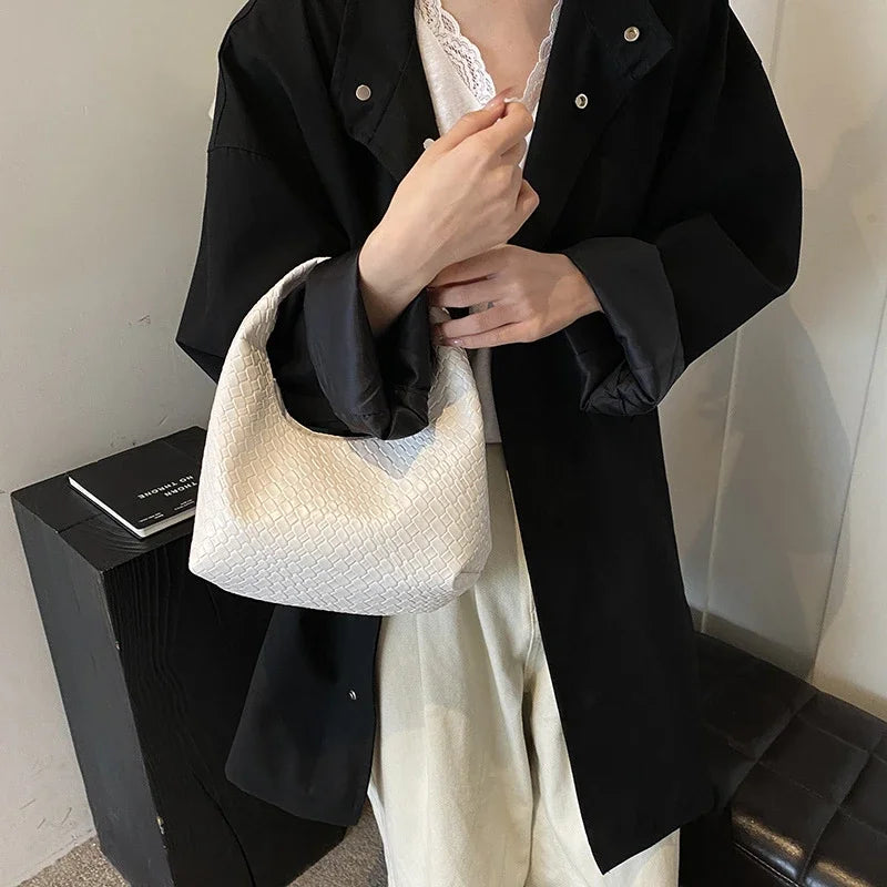 Women’s Woven PU Leather Handbag