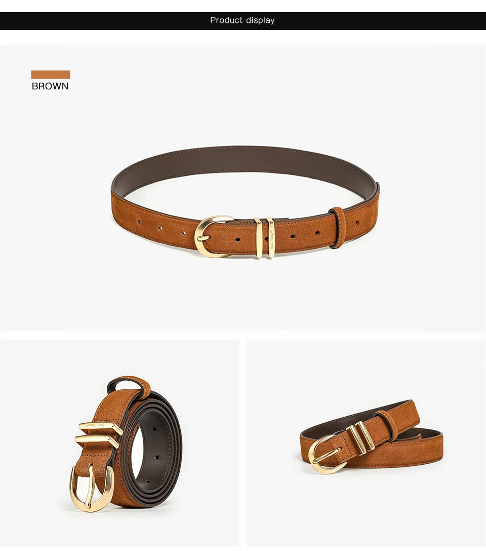 Women’s Leather Gold Buckle Belt