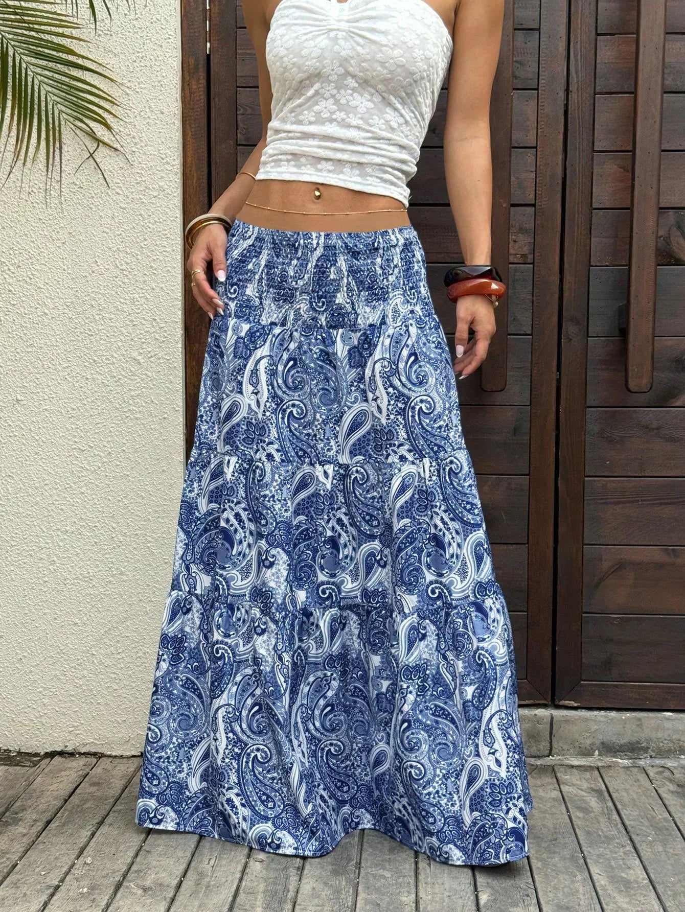 Women’s Elastic Waist A-Line Skirt