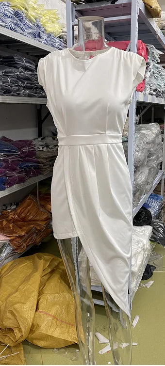 Women’s Elegant Evening Dress – Sexy Cap Sleeve Ruched Party Dress