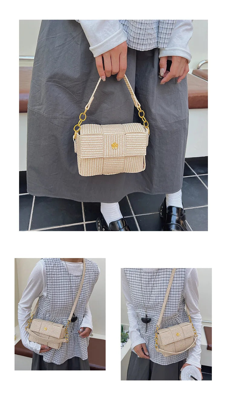 Women’s Woven Straw Tote Bag