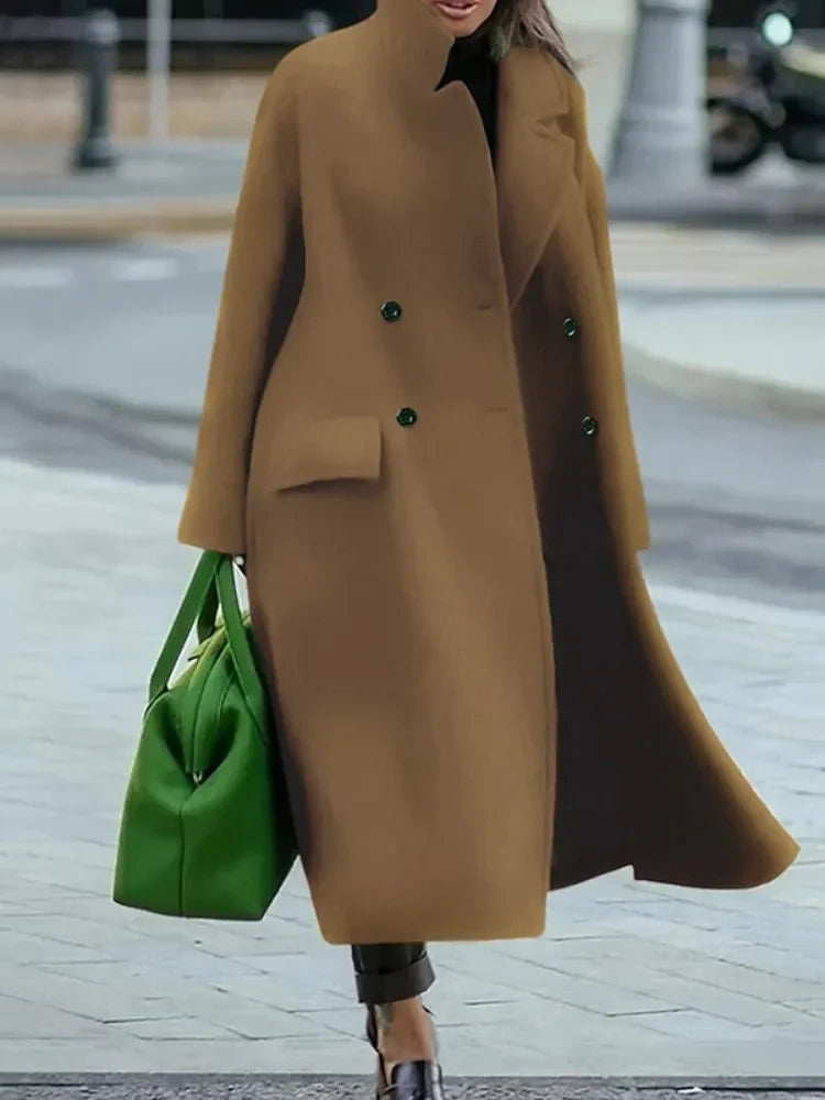 Women’s Woolen Winter Coat with Pockets