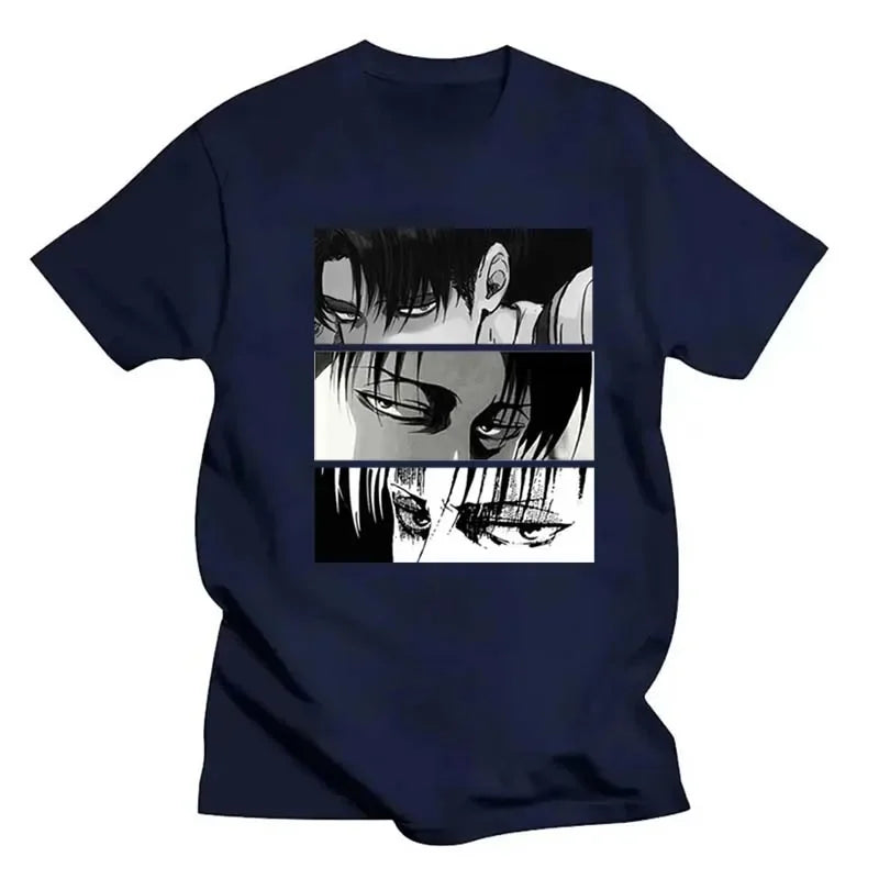 Women T-shirts Japanese Anime Attack On Titan Levi Ackerman Eye Punk Tops Summer Harajuku Oversized Gothic Short Sleeve T-shirt