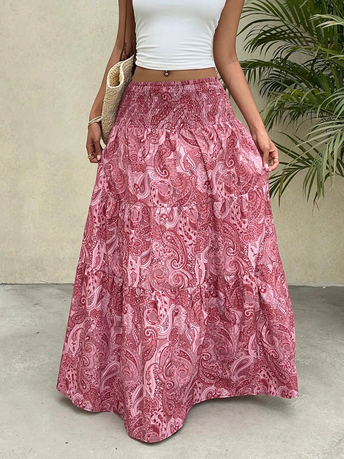 Women’s Elastic Waist A-Line Skirt