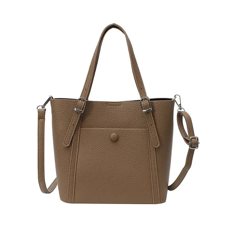Women’s Designer Leather Handbag – Gold Accent