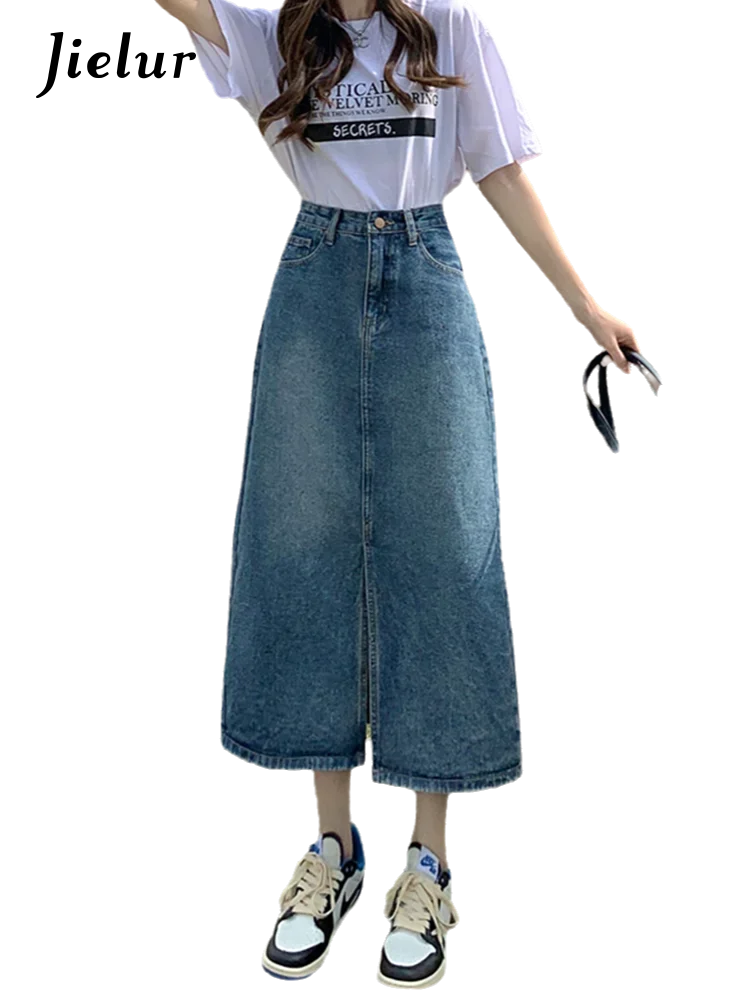 Women’s High-Waist Denim A-Line Skirt