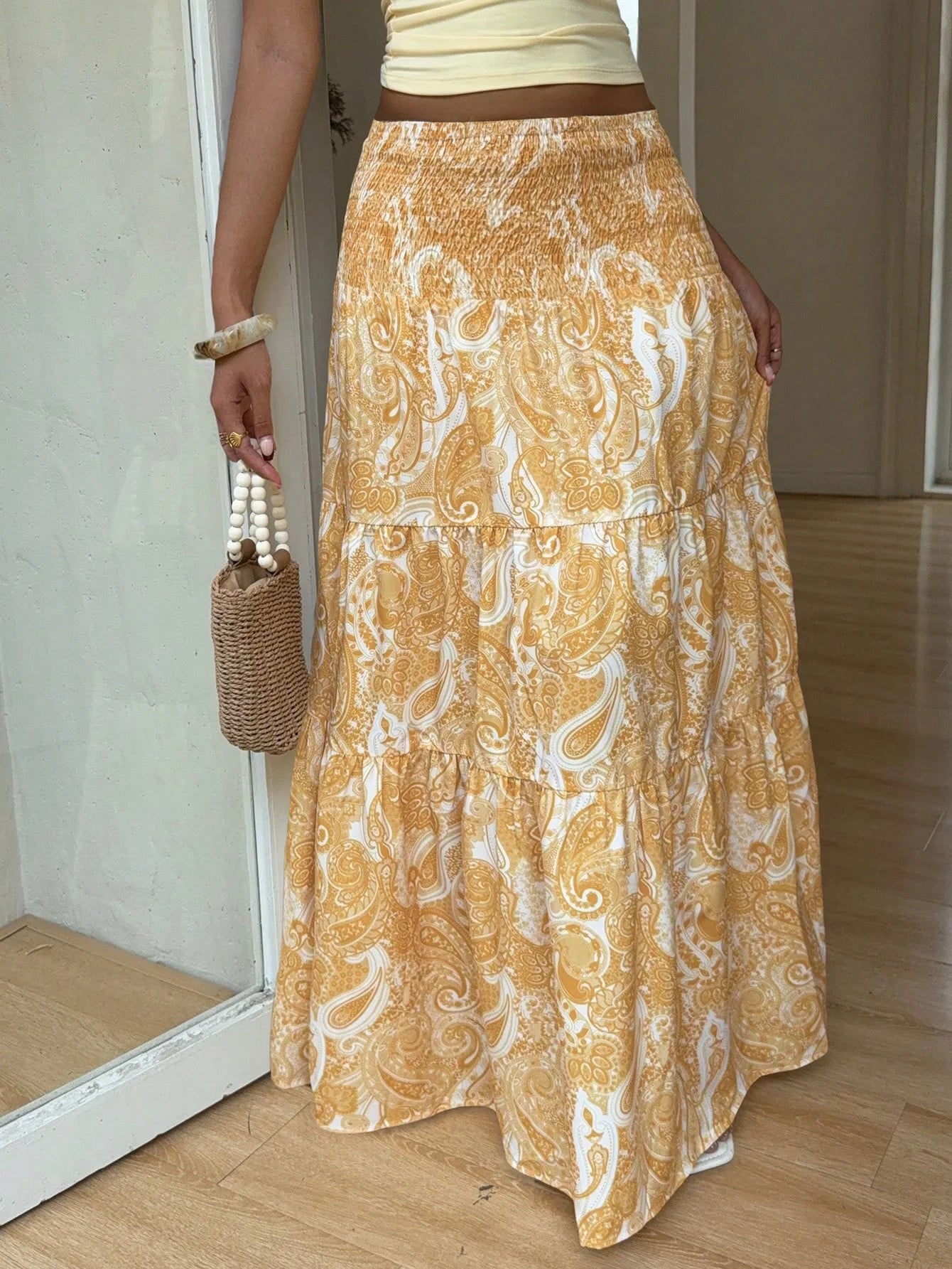 Women’s Elastic Waist A-Line Skirt