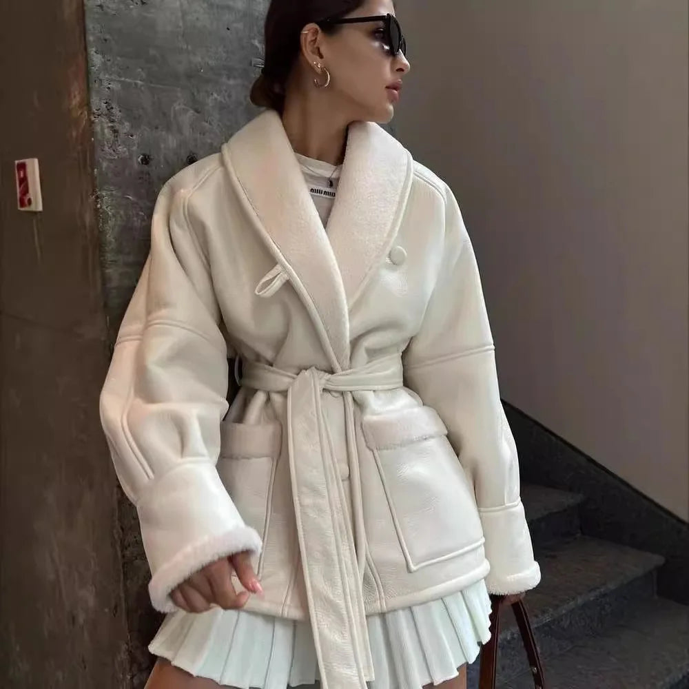 Women’s Furry Leather Jacket