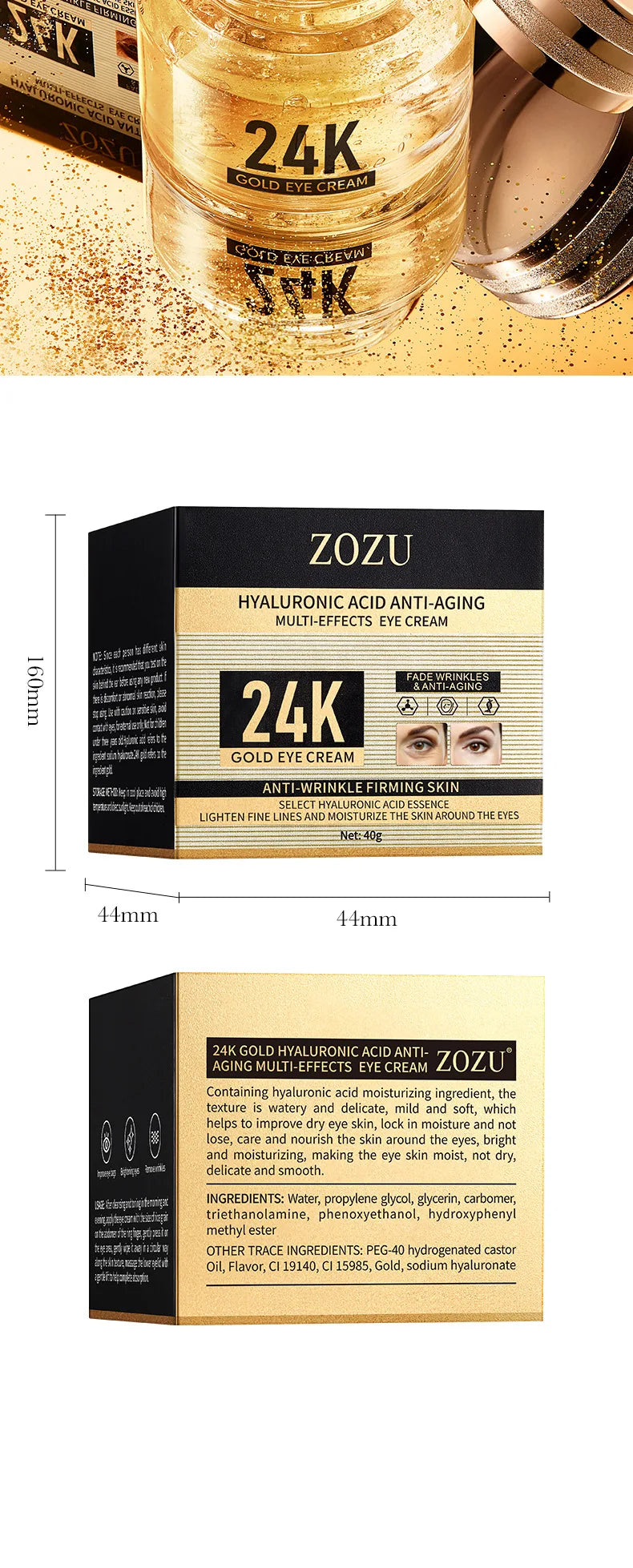 24K Gold Hyaluronic Eye Cream