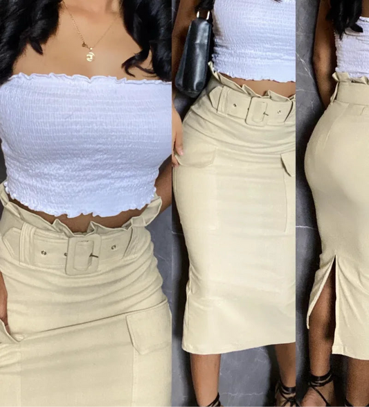 Women’s High-Waist Bodycon Mid Skirt
