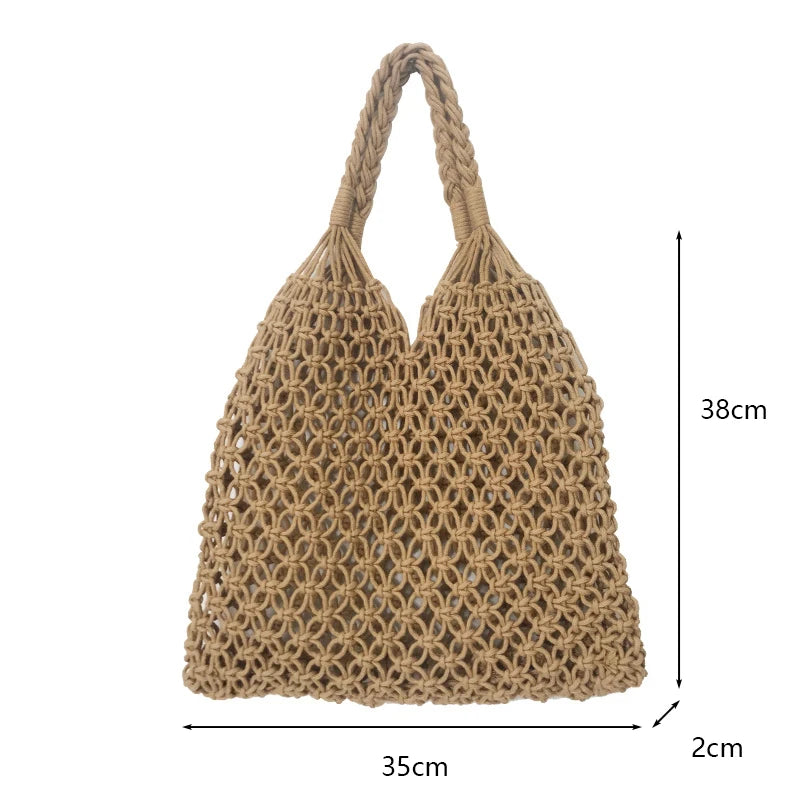 Women’s Hand-Woven Hollow Shoulder Tote